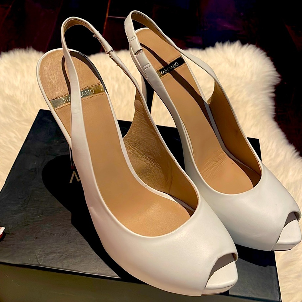 Marciano white heel Slingback